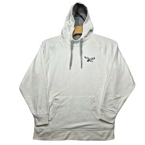 Antigua Philadelphia Eagles Football Hoodie Mens XL White Pullover Sweatshirt